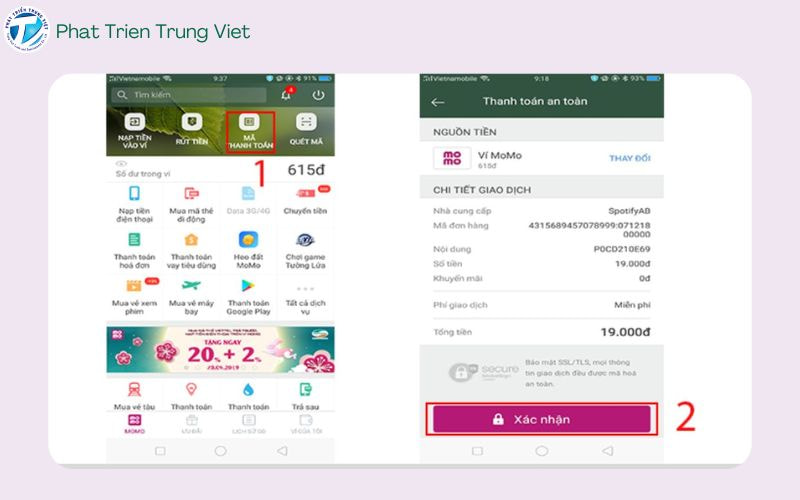 Cách đăng ký và thanh toán Spotify Premium qua ví MoMo bước 6